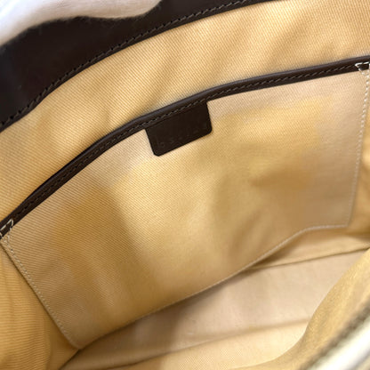 CELINE セリーヌ ハンドバッグ Cブラゾン ブラウン キャンバス レディース 【中古】