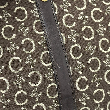 CELINE セリーヌ ハンドバッグ Cブラゾン ブラウン キャンバス レディース 【中古】