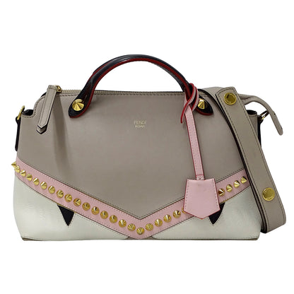 FENDI フェンディ バイザウェイ ミディアム バグズアイ 2wayバッグ グレージュ 8BL124 レザー レディース 【中古】