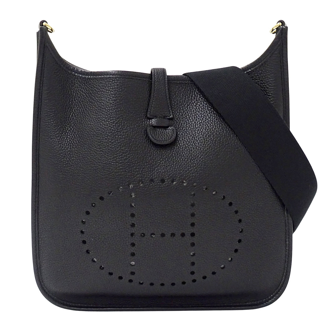 HERMES エルメス エブリン 2 PM ショルダーバッグ ブラック ゴールド金具 トリヨンクレマンス レディース 【中古】