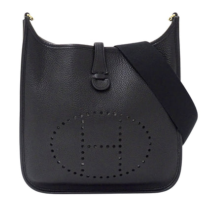 HERMES エルメス エブリン 2 PM ショルダーバッグ ブラック ゴールド金具 トリヨンクレマンス レディース 【中古】