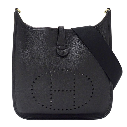 HERMES エルメス エブリン 2 PM ショルダーバッグ ブラック ゴールド金具 トリヨンクレマンス レディース 【中古】