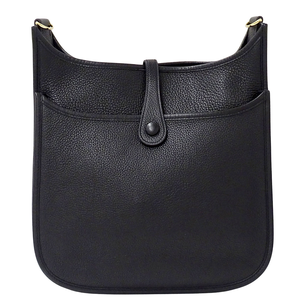 HERMES エルメス エブリン 2 PM ショルダーバッグ ブラック ゴールド金具 トリヨンクレマンス レディース 【中古】