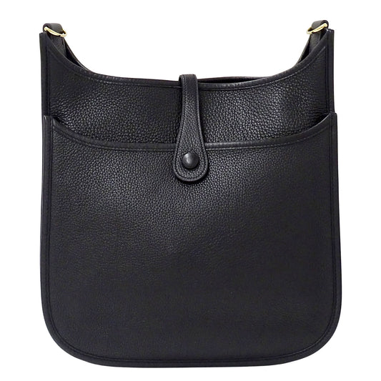 HERMES エルメス エブリン 2 PM ショルダーバッグ ブラック ゴールド金具 トリヨンクレマンス レディース 【中古】