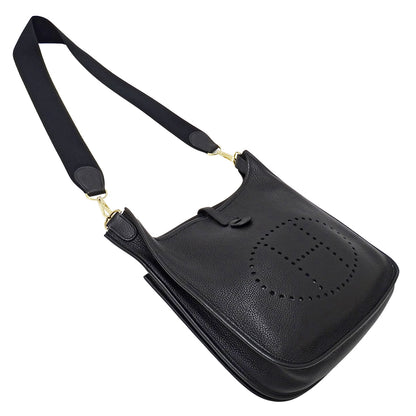 HERMES エルメス エブリン 2 PM ショルダーバッグ ブラック ゴールド金具 トリヨンクレマンス レディース 【中古】