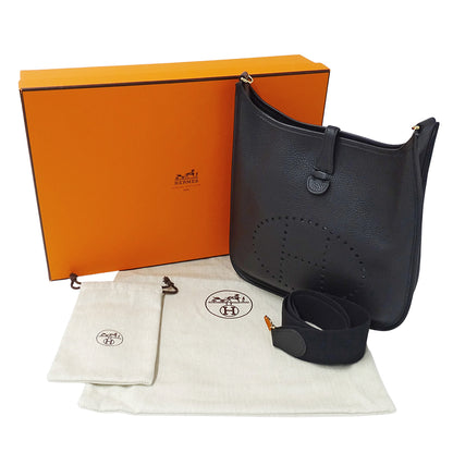 HERMES エルメス エブリン 2 PM ショルダーバッグ ブラック ゴールド金具 トリヨンクレマンス レディース 【中古】