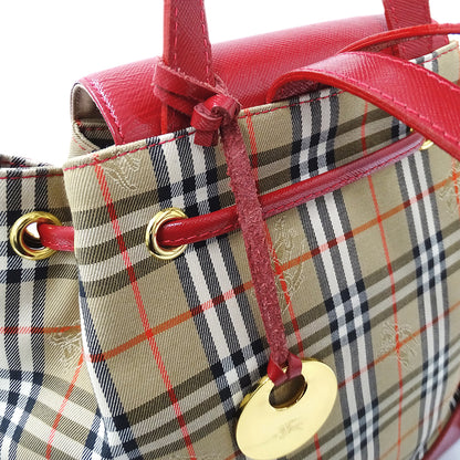 Burberrys バーバリーズ リュック ベージュ レッド キャンバス レディース 【中古】