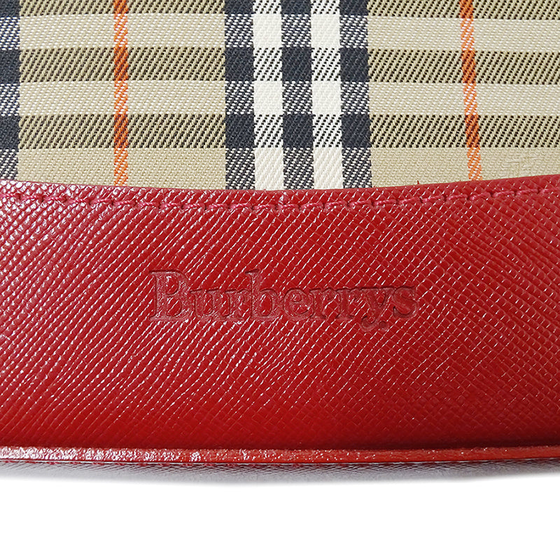 Burberrys バーバリーズ リュック ベージュ レッド キャンバス レディース 【中古】