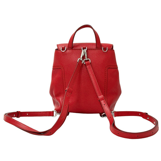 TOD’S トッズ リュック 2way ダブルT レッド レザー レディース 【中古】