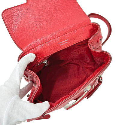 TOD’S トッズ リュック 2way ダブルT レッド レザー レディース 【中古】