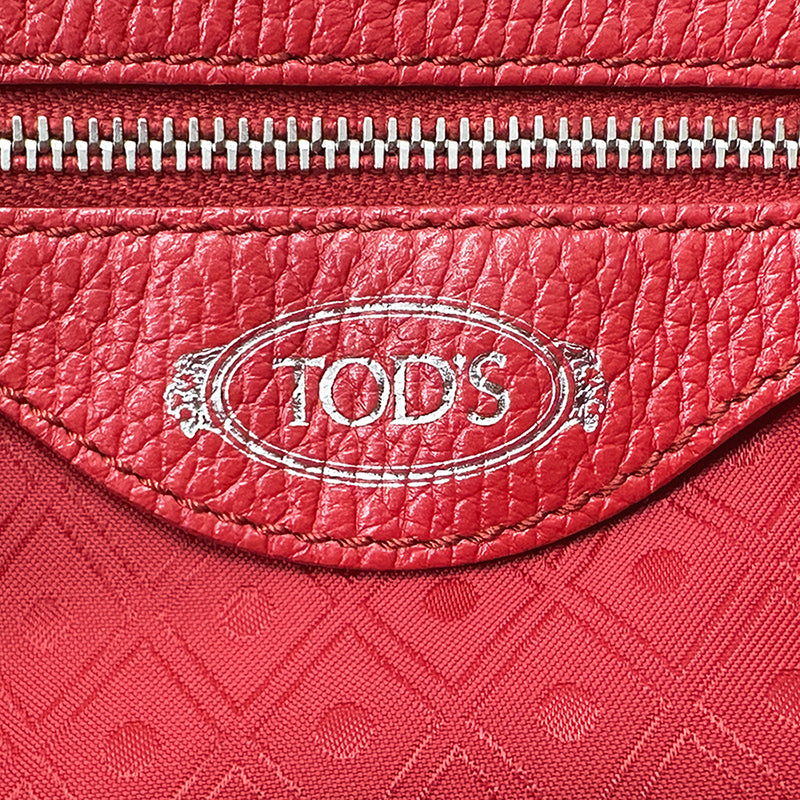 TOD’S トッズ リュック 2way ダブルT レッド レザー レディース 【中古】