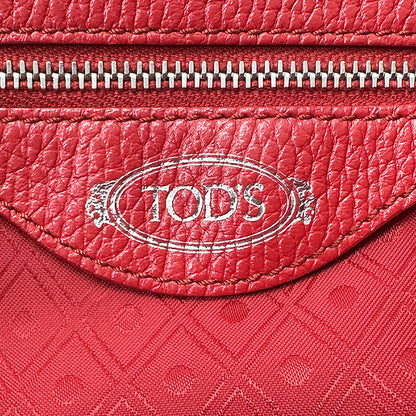 TOD’S トッズ リュック 2way ダブルT レッド レザー レディース 【中古】