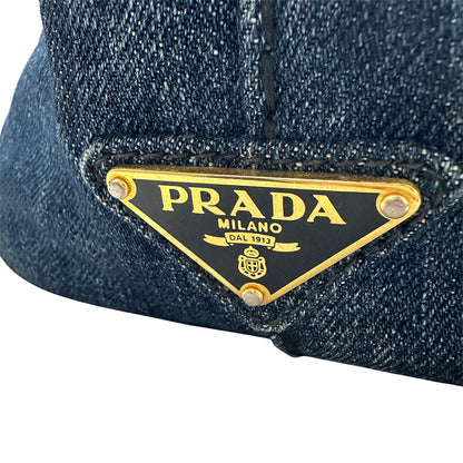 PRADA プラダ カナパ ミニ インディゴ 2wayバッグ デニム B2439G デニム レディース 【中古】