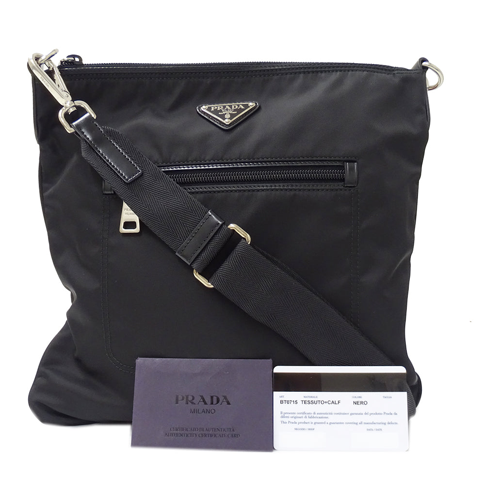 PRADA プラダ ショルダーバッグ ブラック BT0715 ナイロン メンズ 【中古】