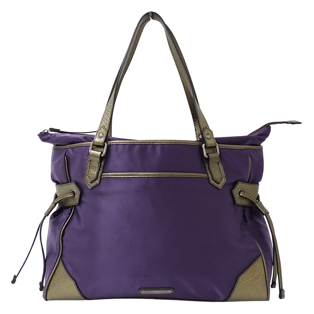 BURBERRY バーバリー トートバッグ パープル ブロンズ ナイロン レディース 【中古】