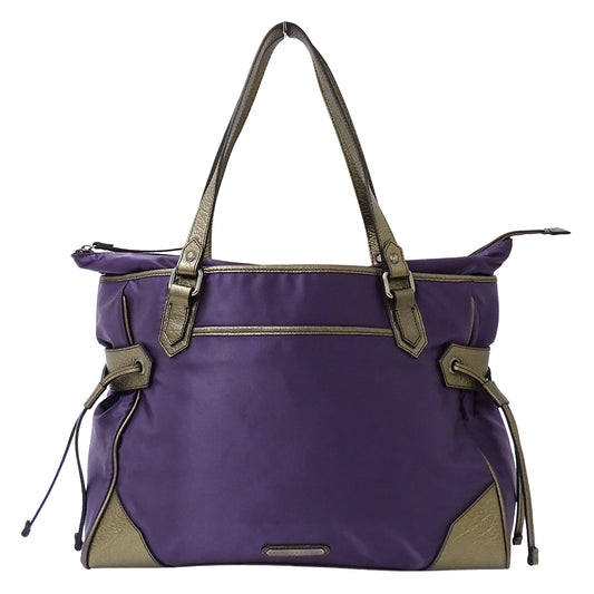 BURBERRY バーバリー トートバッグ パープル ブロンズ ナイロン レディース 【中古】