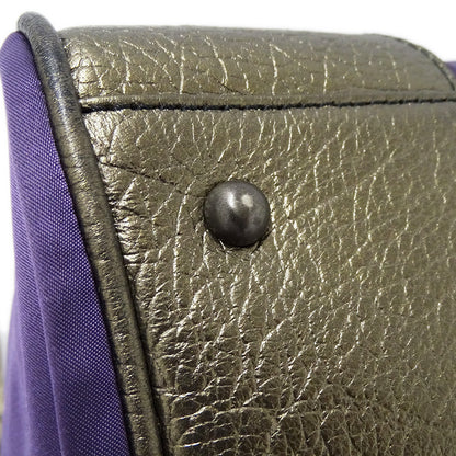 BURBERRY バーバリー トートバッグ パープル ブロンズ ナイロン レディース 【中古】