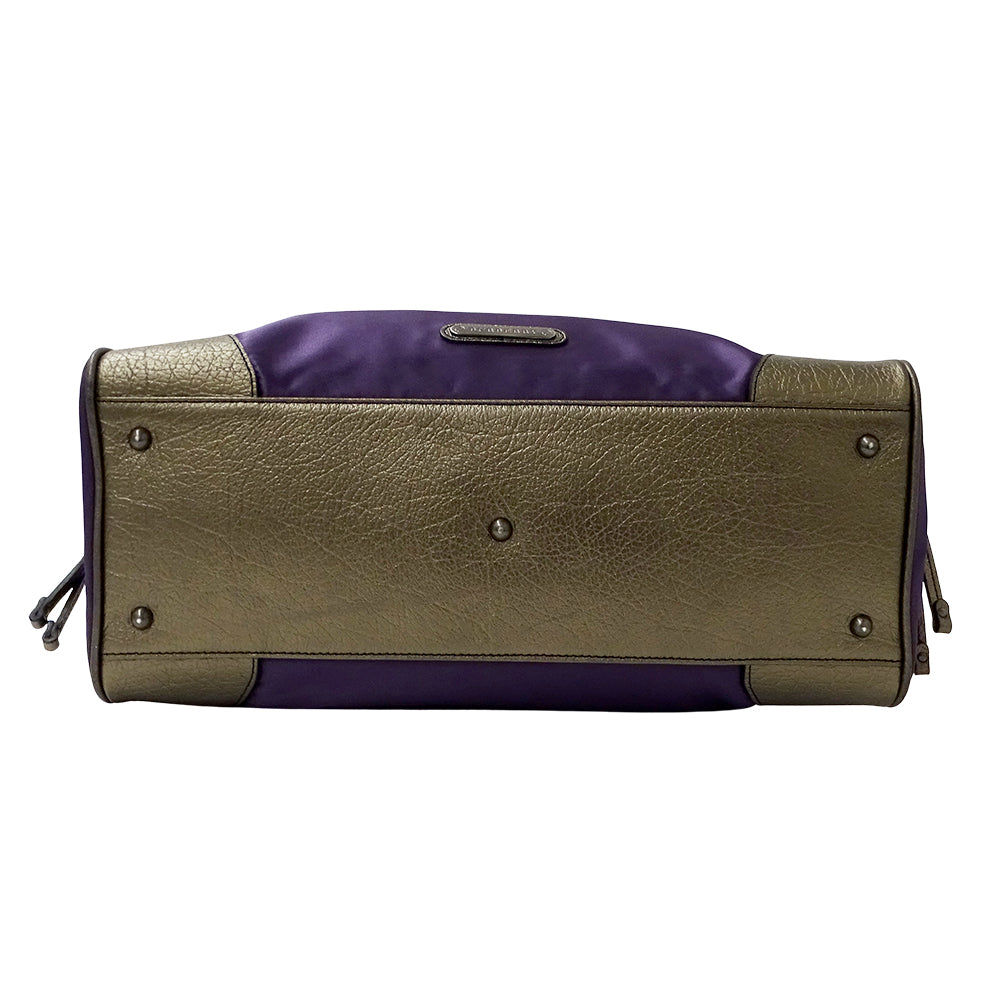 BURBERRY バーバリー トートバッグ パープル ブロンズ ナイロン レディース 【中古】