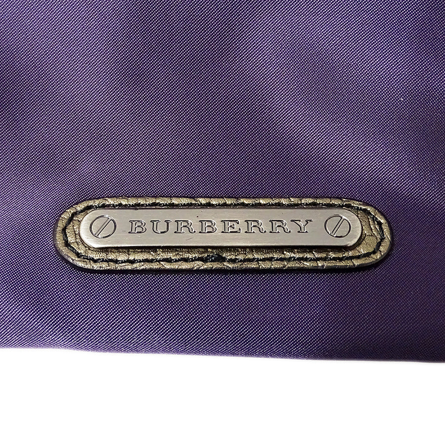 BURBERRY バーバリー トートバッグ パープル ブロンズ ナイロン レディース 【中古】