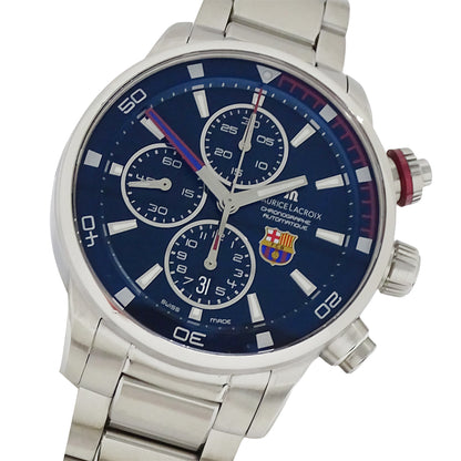 Maurice Lacroix モーリスラクロア ポントス PT6008 メンズ 腕時計 FCバルセロナコラボ クロノグラフ 自動巻き 磨き済み【中古】