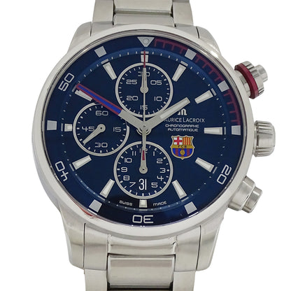 Maurice Lacroix モーリスラクロア ポントス PT6008 メンズ 腕時計 FCバルセロナコラボ クロノグラフ 自動巻き 磨き済み【中古】