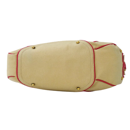 CELINE セリーヌ ショルダーバッグ ベージュ ピンク キャンバス レディース 【中古】