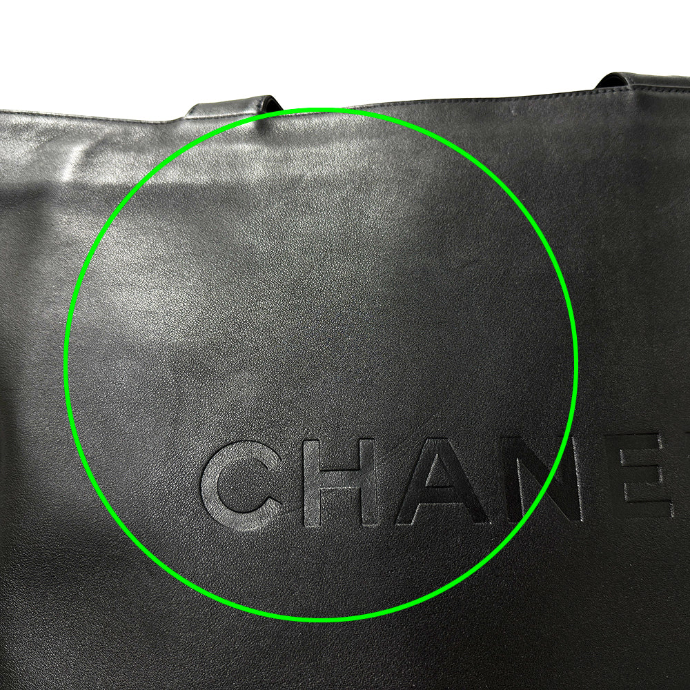 CHANEL シャネル トートバッグ ブラック シルバー金具 カーフ レディース 【中古】