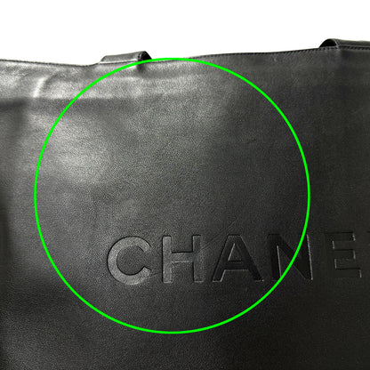CHANEL シャネル トートバッグ ブラック シルバー金具 カーフ レディース 【中古】
