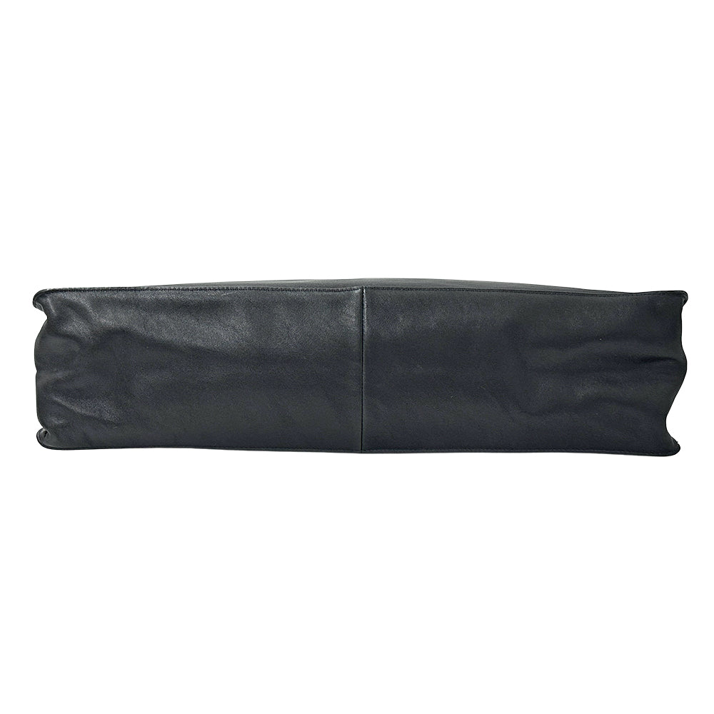 CHANEL シャネル トートバッグ ブラック シルバー金具 カーフ レディース 【中古】
