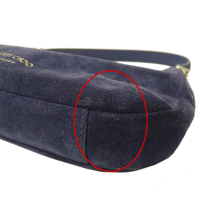 JIMMY CHOO ジミーチュウ ショルダーバッグ ネイビー 紺 レザー レディース 【中古】