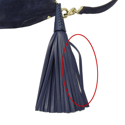 JIMMY CHOO ジミーチュウ ショルダーバッグ ネイビー 紺 レザー レディース 【中古】
