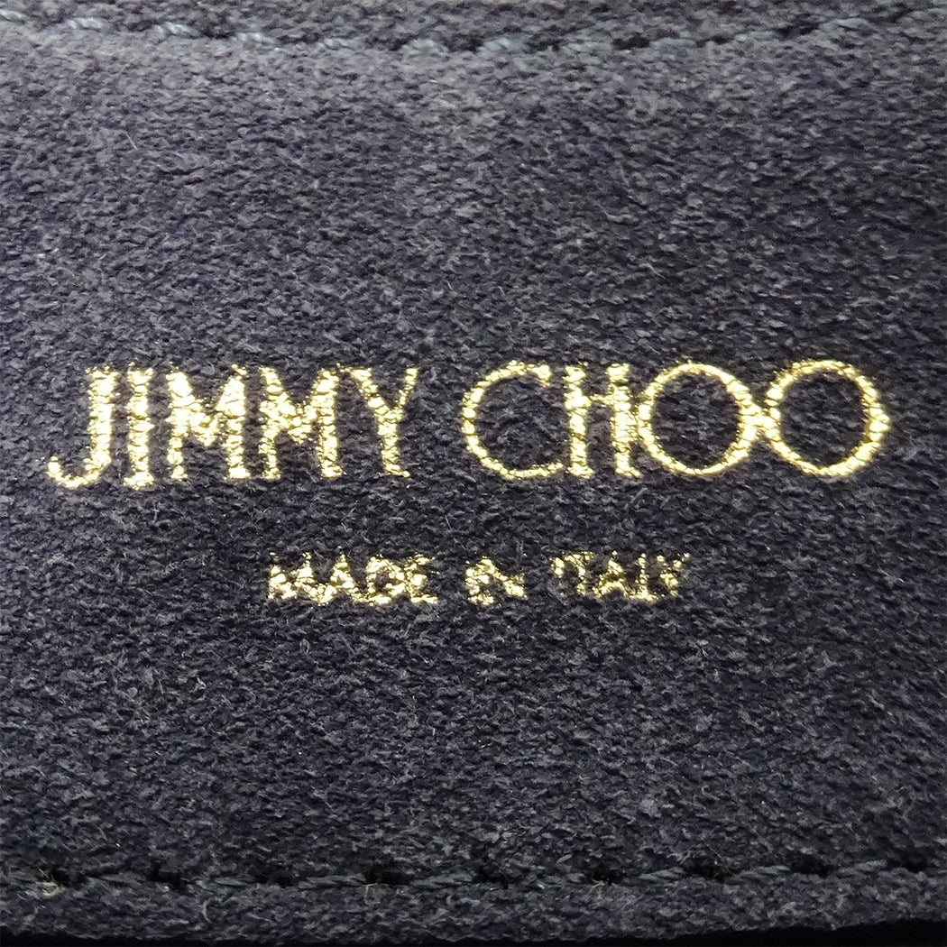 JIMMY CHOO ジミーチュウ ショルダーバッグ ネイビー 紺 レザー レディース 【中古】