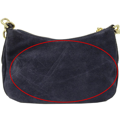 JIMMY CHOO ジミーチュウ ショルダーバッグ ネイビー 紺 レザー レディース 【中古】