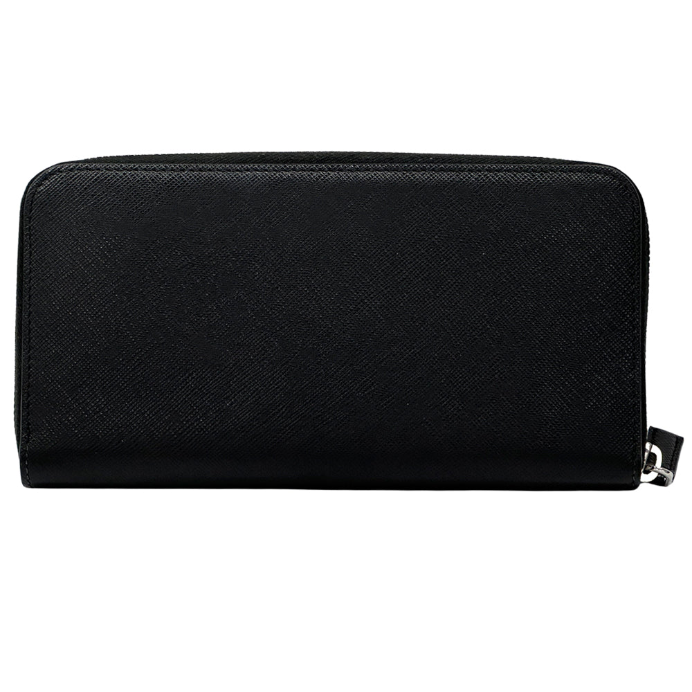PRADA プラダ 長財布 ブラック サフィアーノ メンズ ラウンドファスナー 【中古】