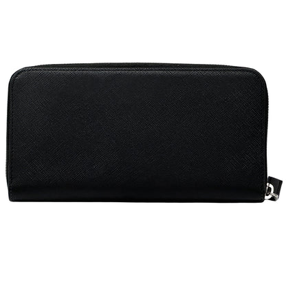 PRADA プラダ 長財布 ブラック サフィアーノ メンズ ラウンドファスナー 【中古】