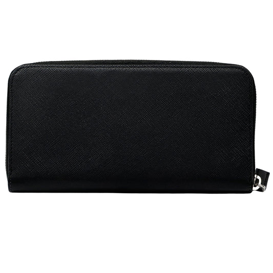 PRADA プラダ 長財布 ブラック サフィアーノ メンズ ラウンドファスナー 【中古】