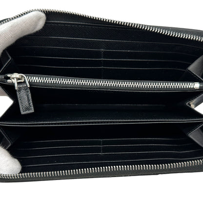 PRADA プラダ 長財布 ブラック サフィアーノ メンズ ラウンドファスナー 【中古】