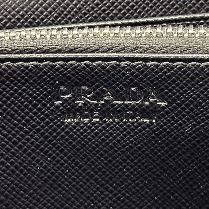 PRADA プラダ 長財布 ブラック サフィアーノ メンズ ラウンドファスナー 【中古】