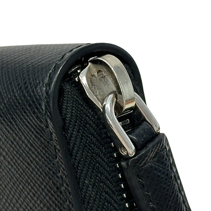 PRADA プラダ 長財布 ブラック サフィアーノ メンズ ラウンドファスナー 【中古】