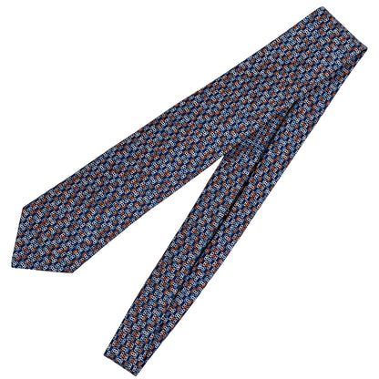 HERMES エルメス ネクタイ シェーヌダンクル ブルー マルチカラー シルク メンズ 【中古】
