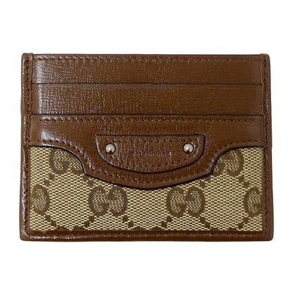 GUCCI グッチ バレンシアガ BALENCIAGA コラボ カードケース ブラウン ベージュ 681709 GGキャンバス レディース メンズ 【中古】