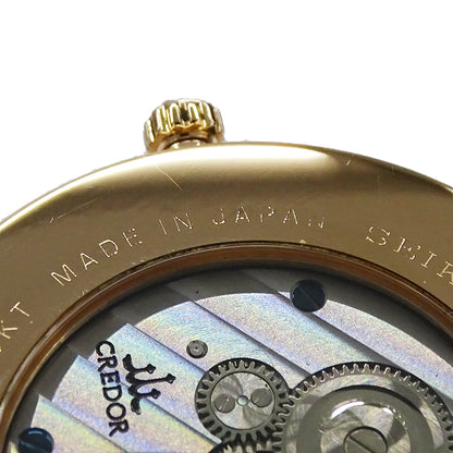 SEIKO セイコー クレドール 6898-00D0 GBBE980 メンズ 腕時計 スモールセコンド 手巻き 18KT PG レザー 磨き済み【中古】