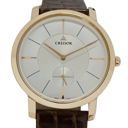 SEIKO セイコー クレドール 6898-00D0 GBBE980 メンズ 腕時計 スモールセコンド 手巻き 18KT PG レザー 磨き済み【中古】