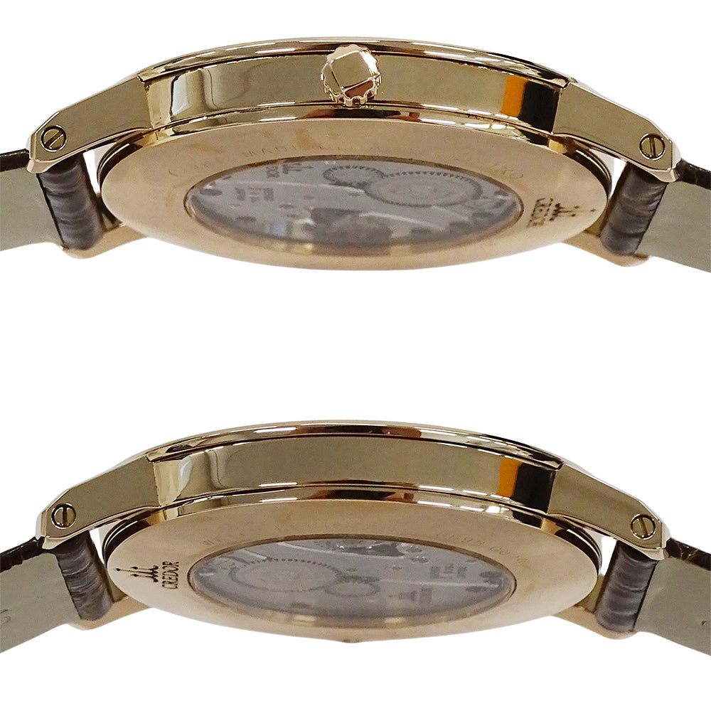 SEIKO セイコー クレドール 6898-00D0 GBBE980 メンズ 腕時計 スモールセコンド 手巻き 18KT PG レザー 磨き済み【中古】