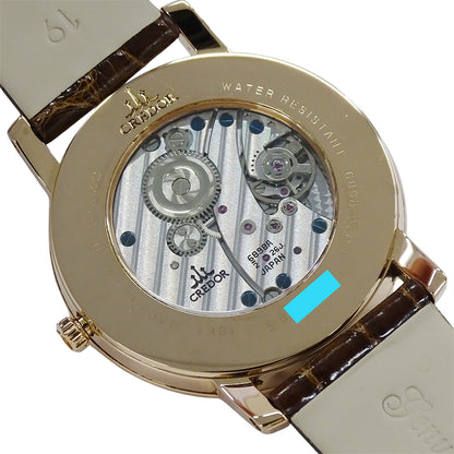 SEIKO セイコー クレドール 6898-00D0 GBBE980 メンズ 腕時計 スモールセコンド 手巻き 18KT PG レザー 磨き済み【中古】