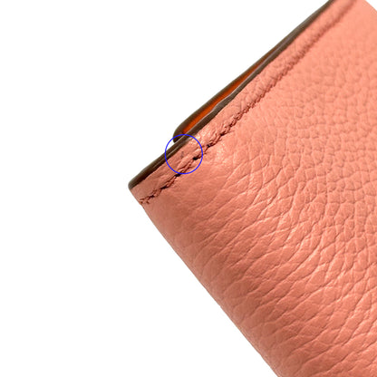 LOEWE ロエベ バーティカル ウォレット スモール 三つ折り財布 ピンク ブラウン オレンジ レディース 【中古】