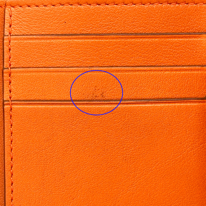 LOEWE ロエベ バーティカル ウォレット スモール 三つ折り財布 ピンク ブラウン オレンジ レディース 【中古】