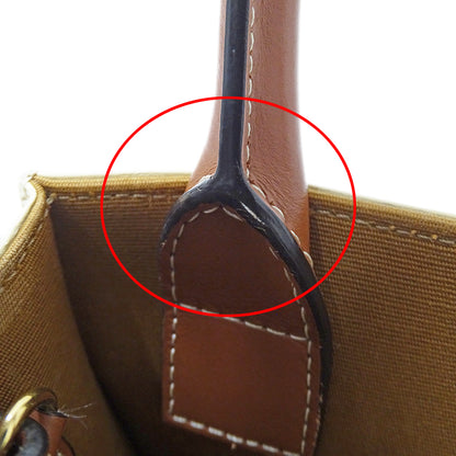 CELINE セリーヌ ミニ バーティカル カバ 2wayバッグ トリオンフ ホワイト ブラウン レディース 【中古】