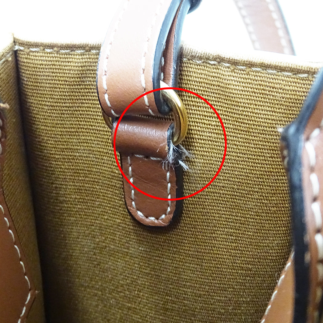 CELINE セリーヌ ミニ バーティカル カバ 2wayバッグ トリオンフ ホワイト ブラウン レディース 【中古】