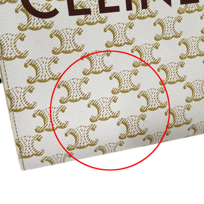 CELINE セリーヌ ミニ バーティカル カバ 2wayバッグ トリオンフ ホワイト ブラウン レディース 【中古】